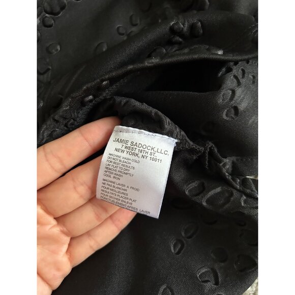 Jamie Sadock Womens Sz M Black Sleeveless Mock Neck Textured Top W/ Gold Zipperr - Picture 7 of 10